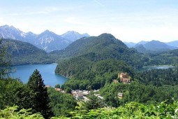 Hohenschwangau as seen from nearby Neuschwanstein  (wikipedia)